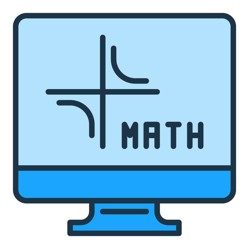 matematica computer vettore matematica pc concetto colorato icona o cartello