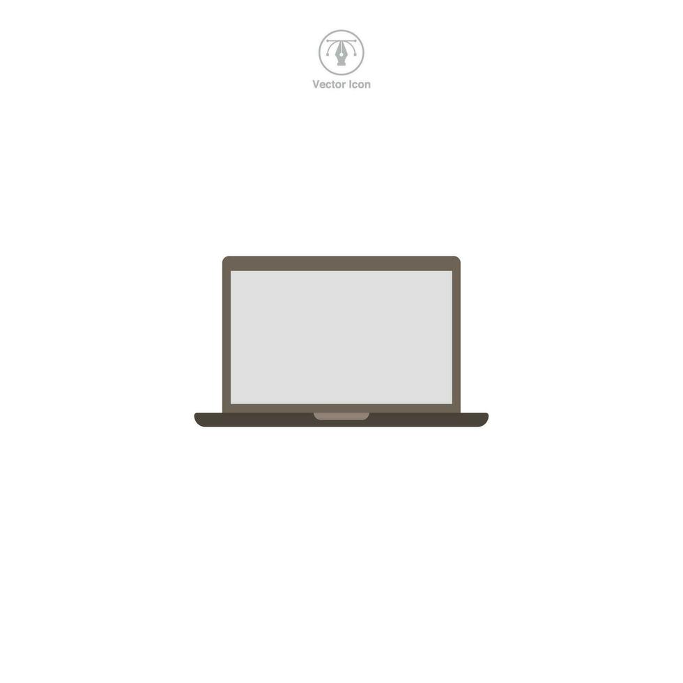 il computer portatile icona vettore illustrare digitale connettività, opera mobilità, e moderno tecnologia, grande per che rappresentano a distanza opera, formazione scolastica, e calcolo