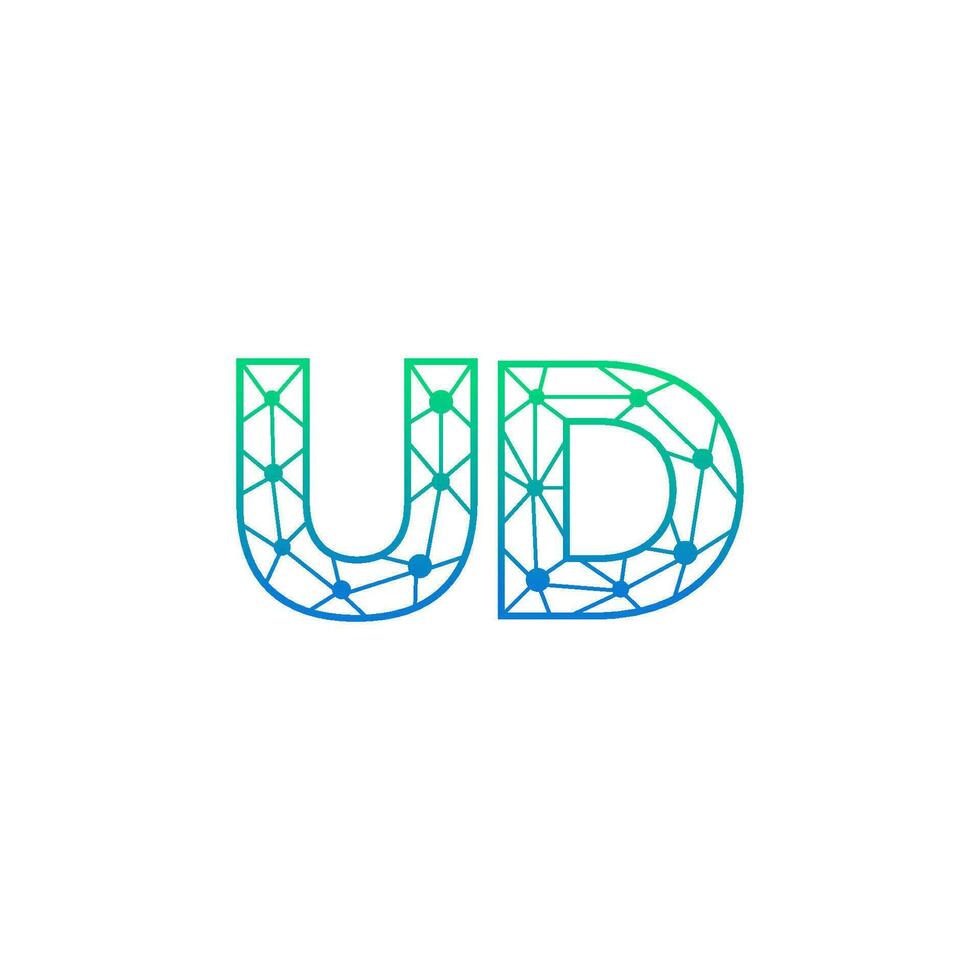 astratto lettera ud logo design con linea punto connessione per tecnologia e digitale attività commerciale azienda. vettore