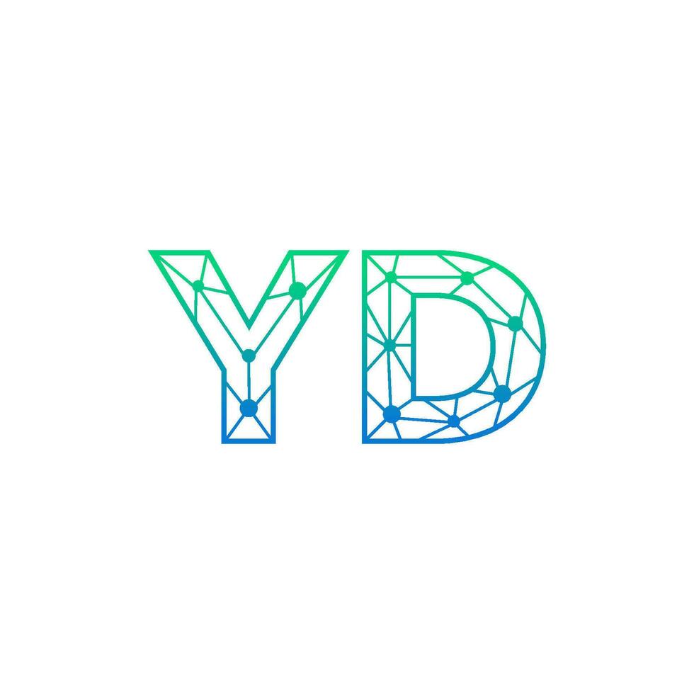 astratto lettera yd logo design con linea punto connessione per tecnologia e digitale attività commerciale azienda. vettore