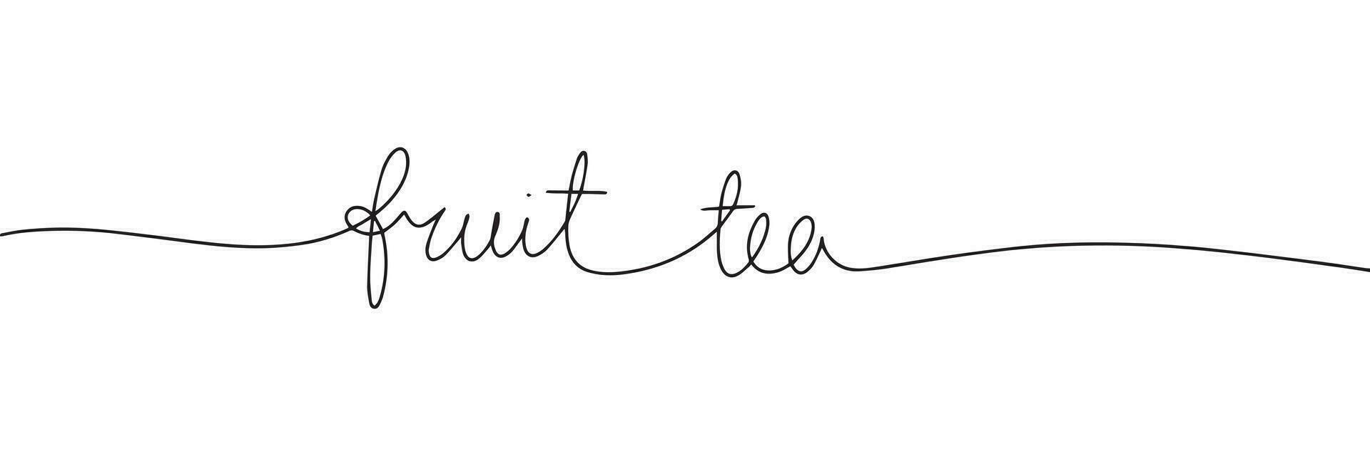 continuo linea disegno di parola frutta tè. uno linea vettore minimalista telaio illustrazione di tè concetto.