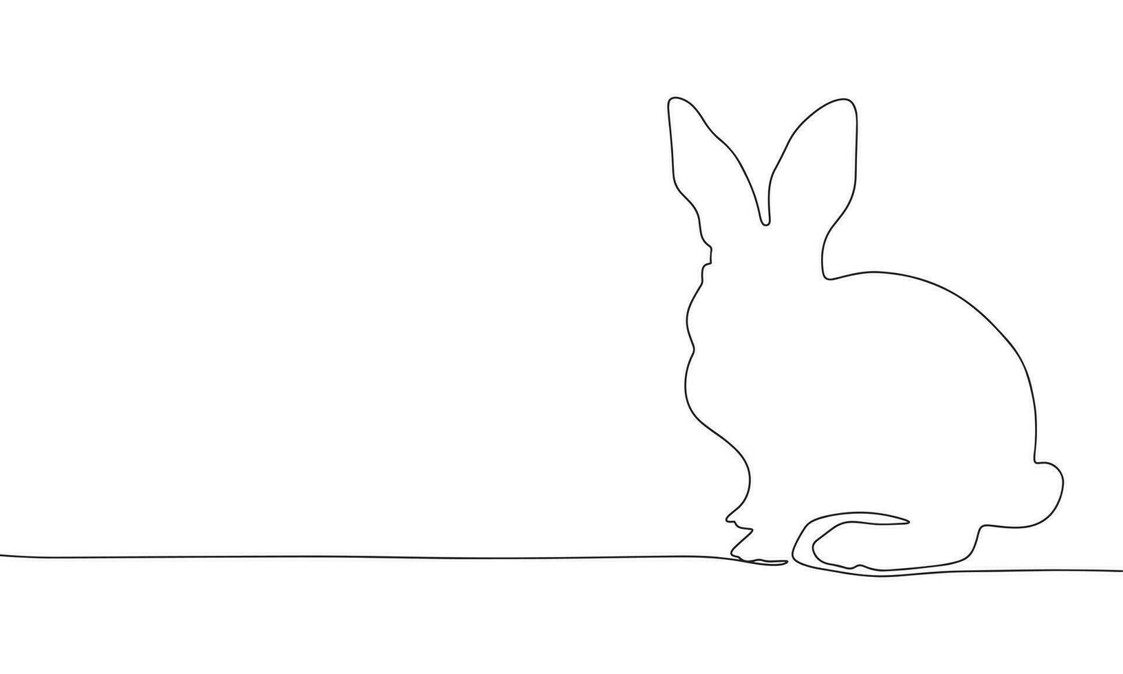 coniglio isolato su bianca sfondo. uno linea continuo animale coniglio vettore illustrazione. schema, linea arte silhouette