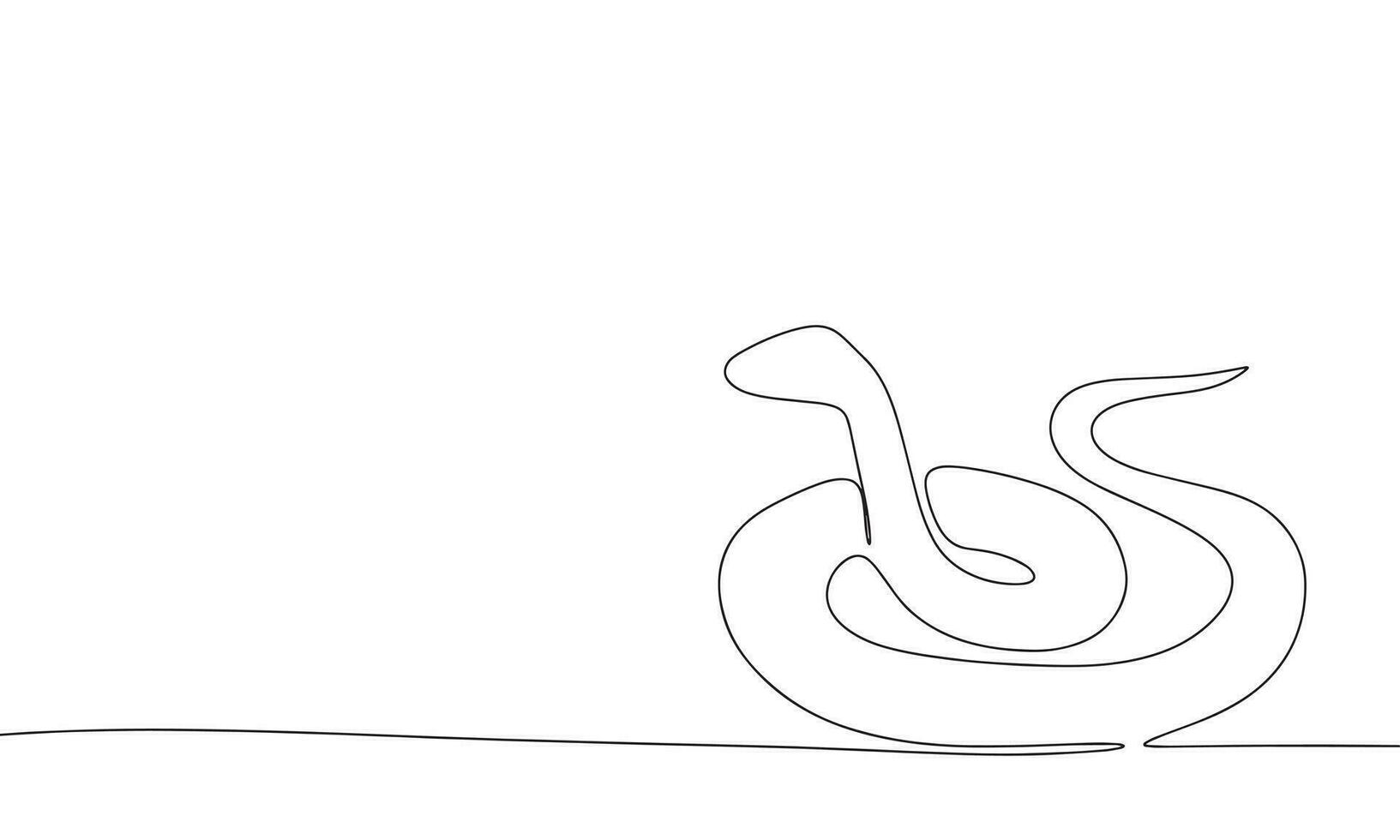 continuo linea serpente arte. singolo linea serpente concetto. linea arte, schema, bandiera nel minimalismo stile. vettore illustrazione