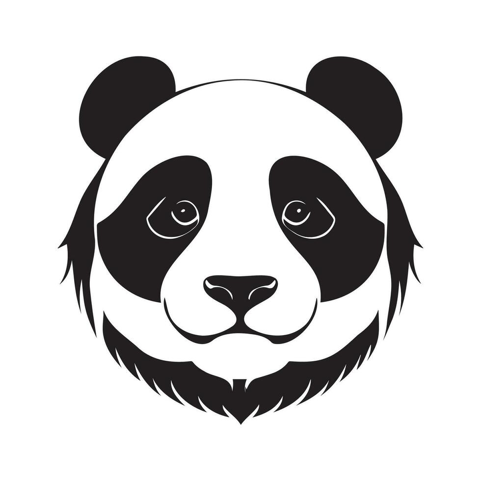 panda testa nero e bianca vettore icona