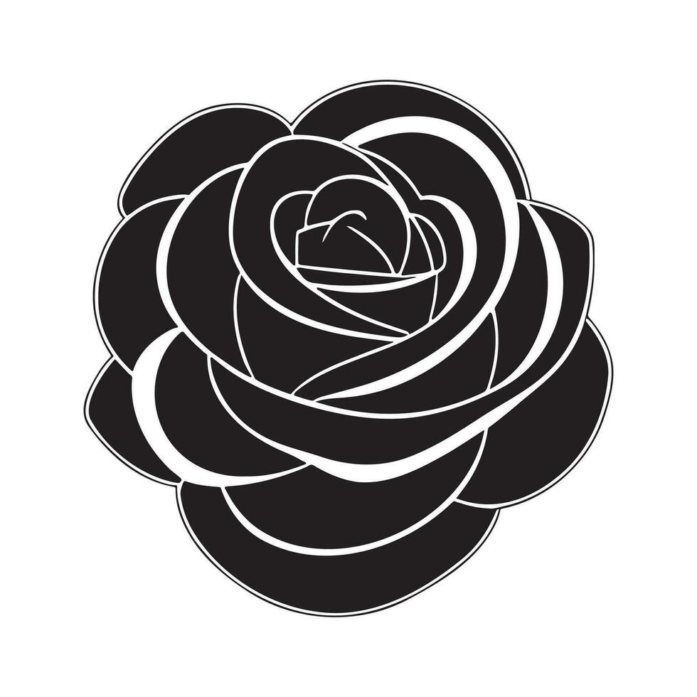 rosa fiore silhouette logo isolato su bianca sfondo vettore