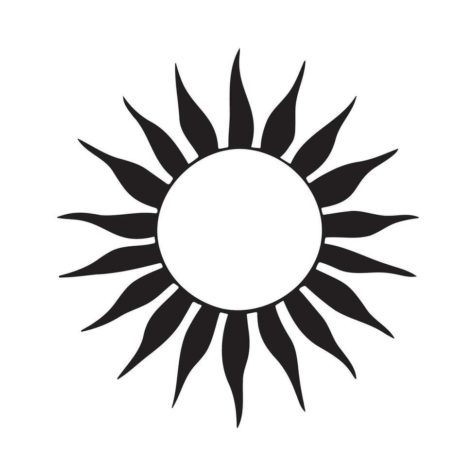 sole silhouette logo isolato su bianca sfondo vettore