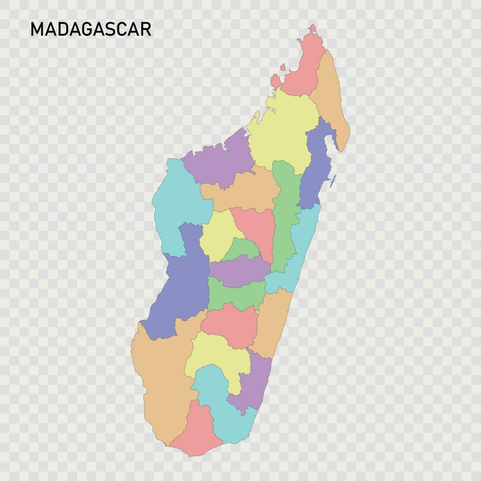 isolato colorato carta geografica di Madagascar vettore