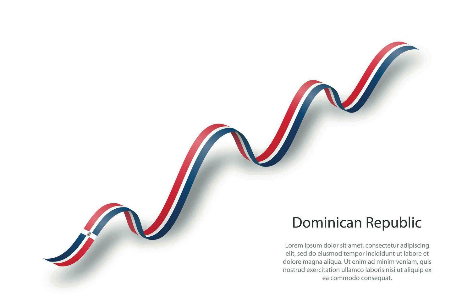 sventolando il nastro o lo striscione con la bandiera della repubblica dominicana vettore