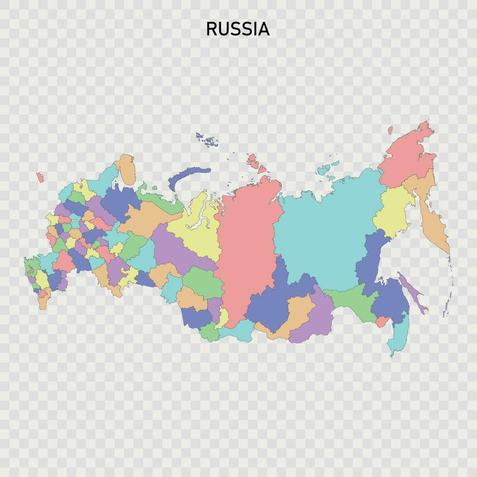 isolato colorato carta geografica di Russia vettore