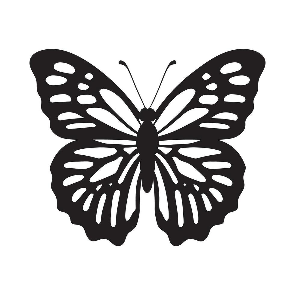 silhouette di la farfalla. monocromatico vettore illustrazione