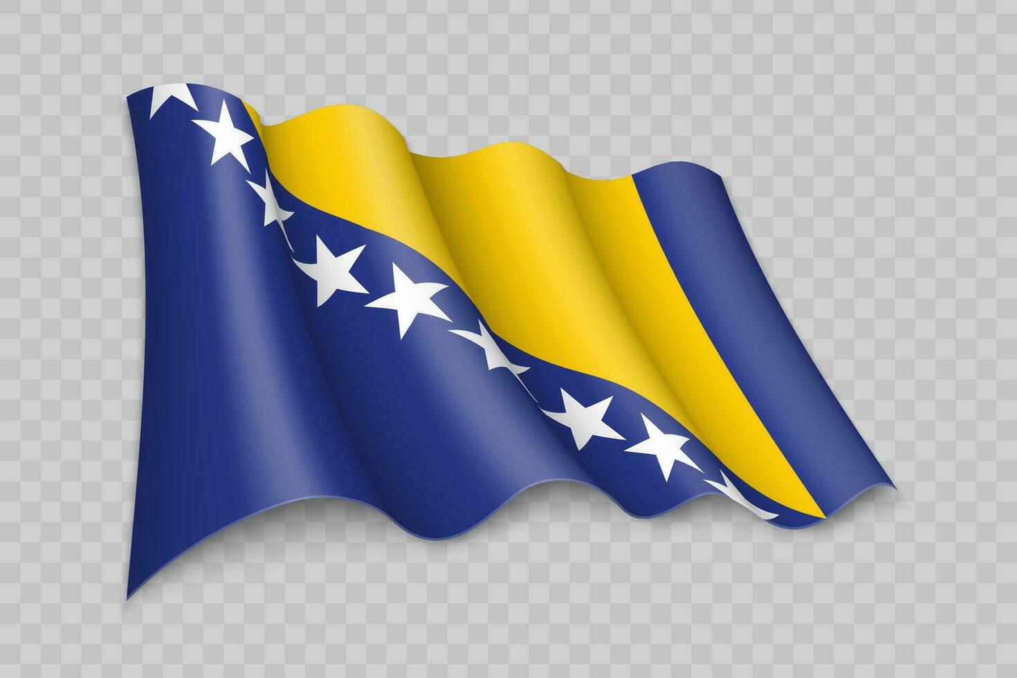 3d realistico agitando bandiera di bosnia vettore