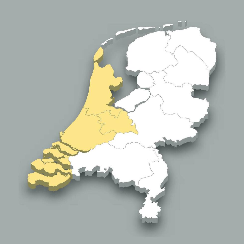 ovest regione Posizione entro Olanda carta geografica vettore