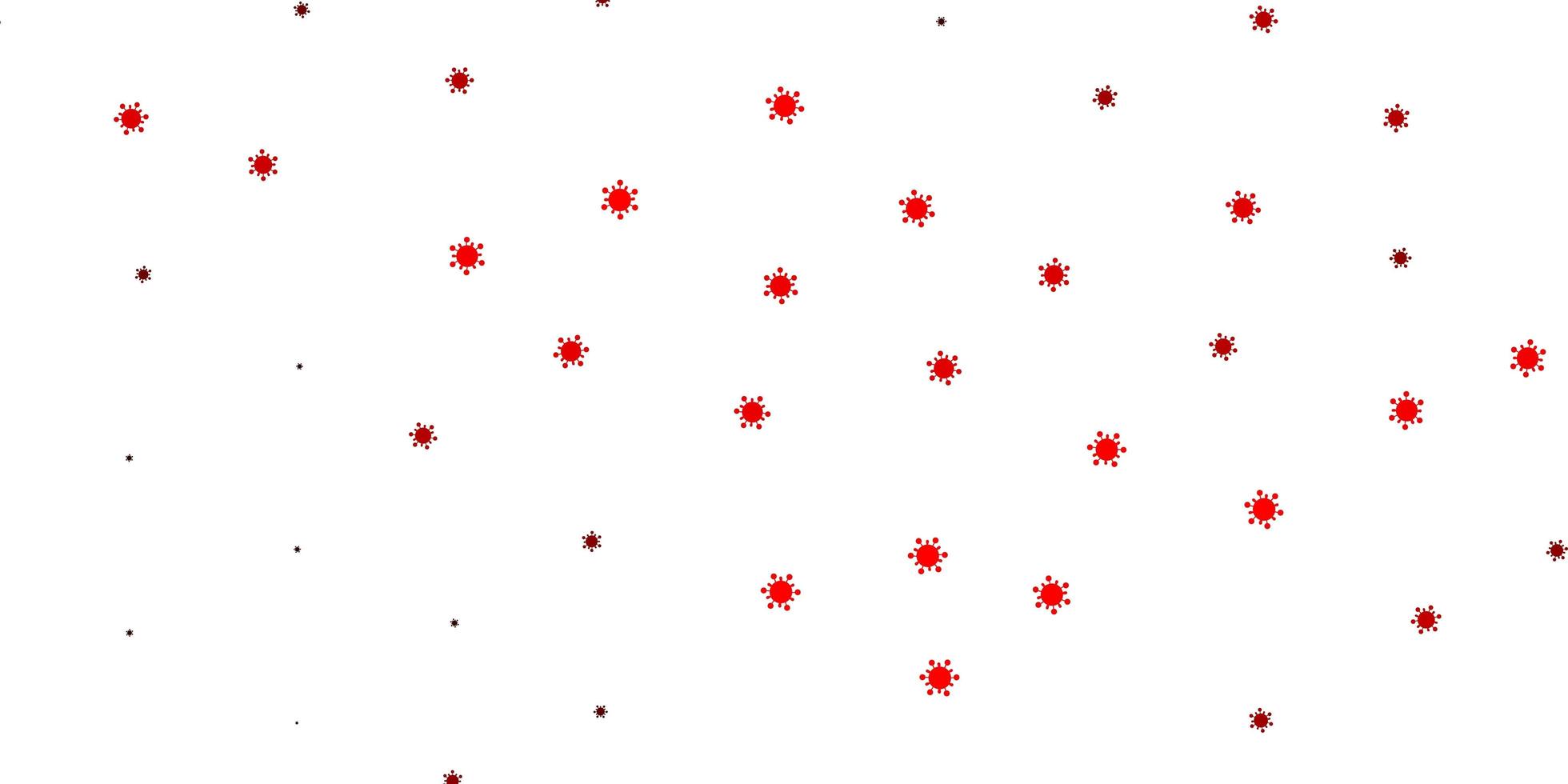 sfondo vettoriale rosso chiaro con simboli di virus