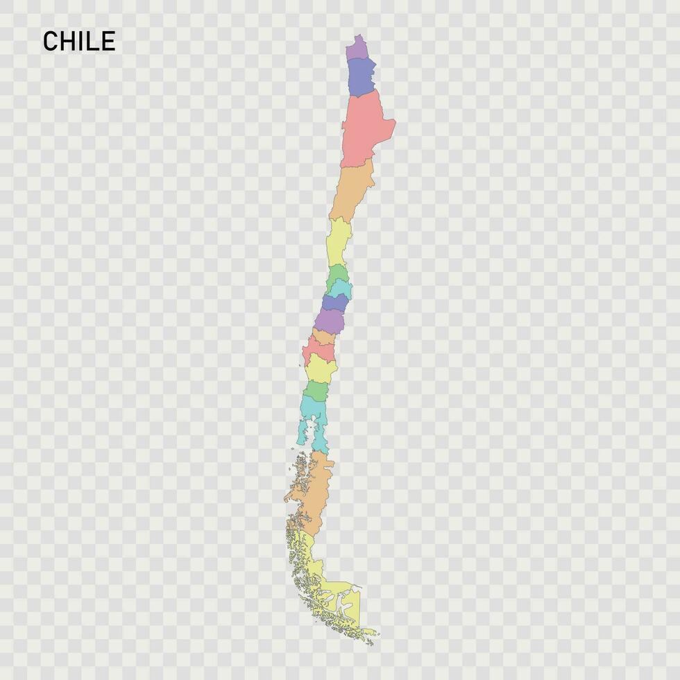 isolato colorato carta geografica di chile con frontiere vettore