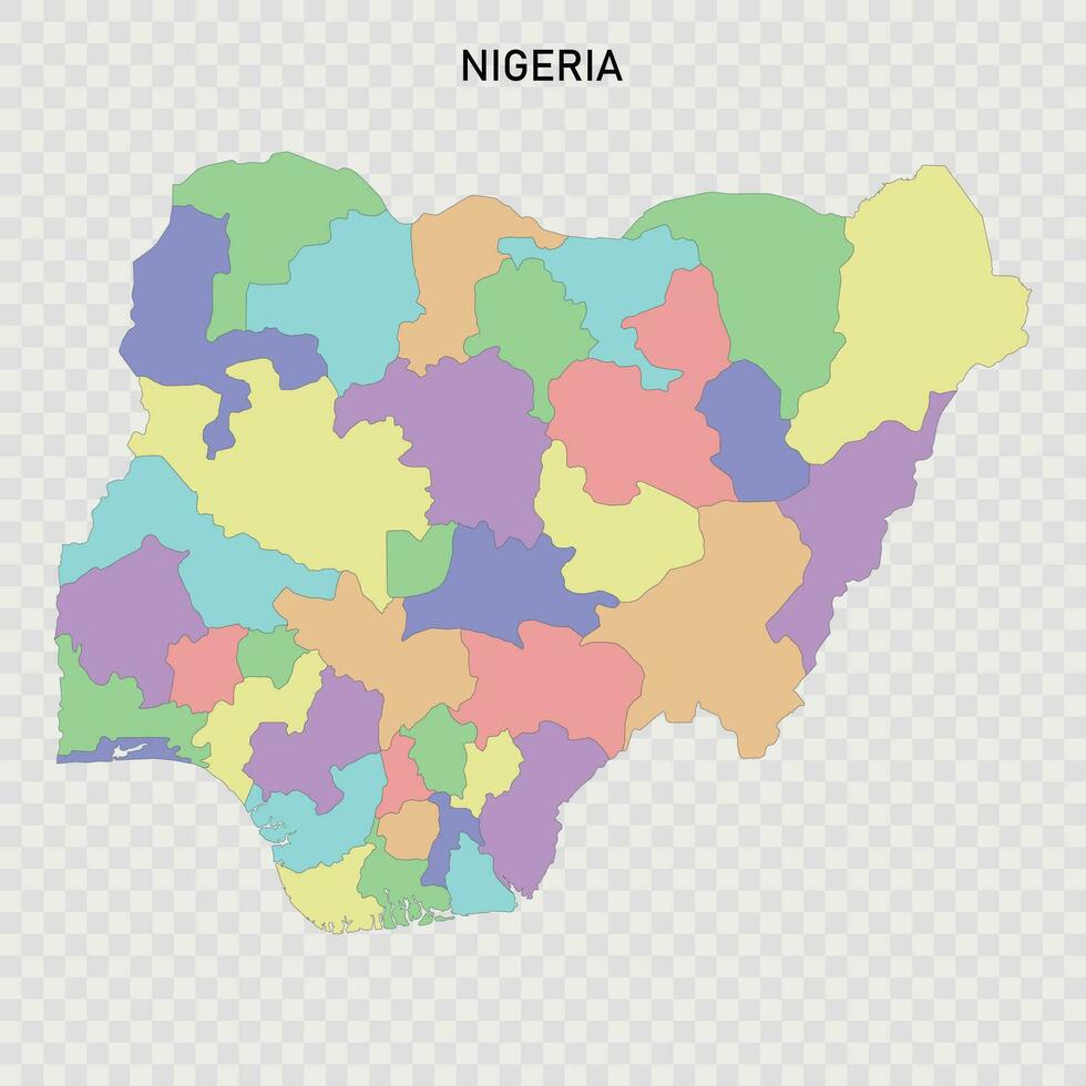 isolato colorato carta geografica di Nigeria vettore