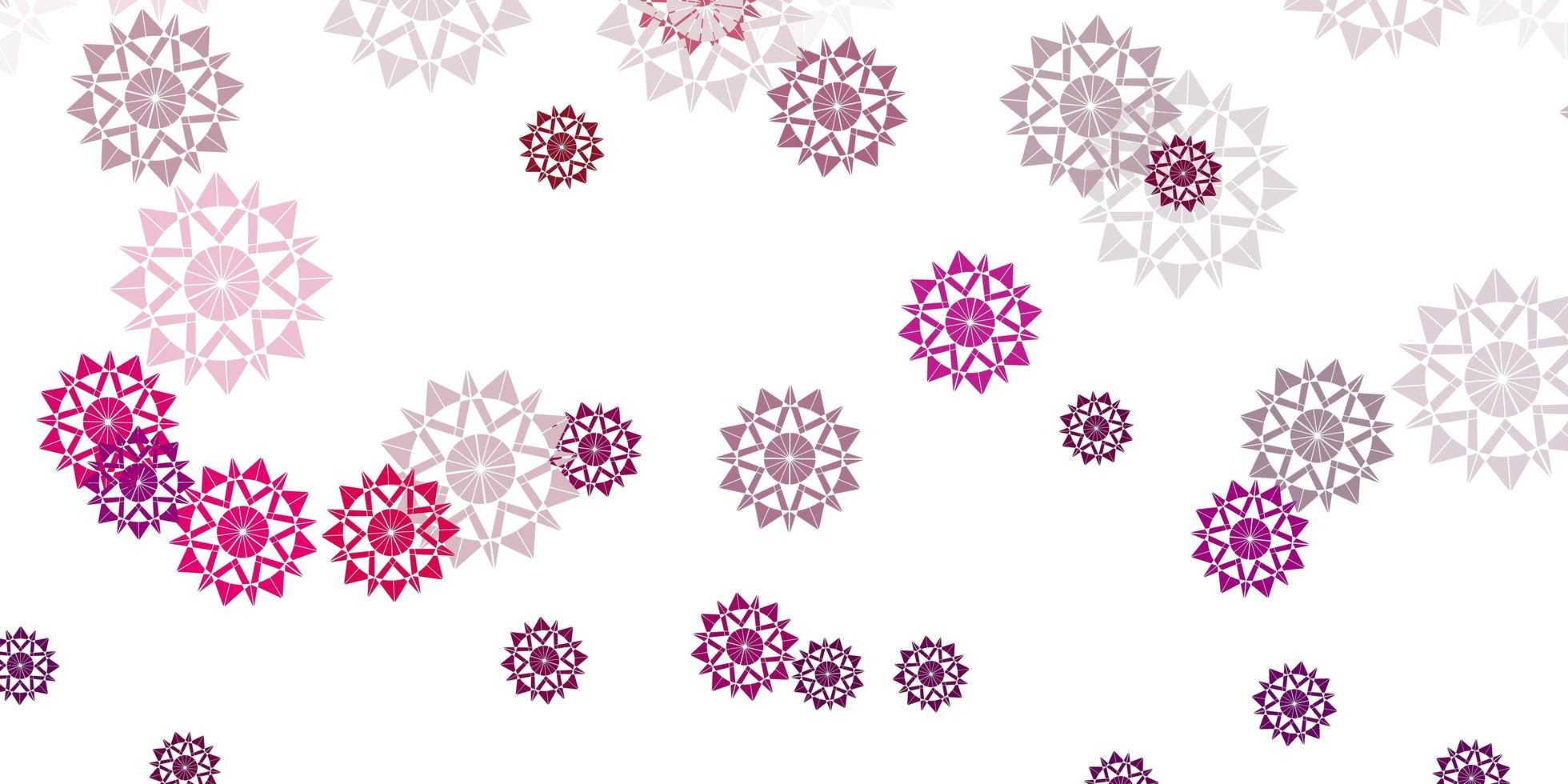 layout vettoriale viola chiaro con bellissimi fiocchi di neve