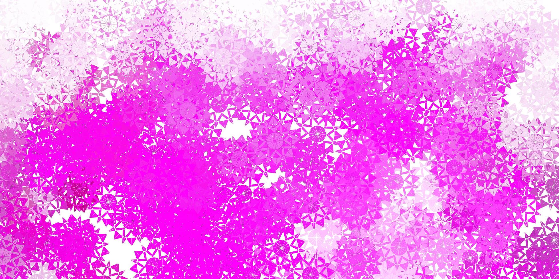layout vettoriale rosa chiaro con bellissimi fiocchi di neve