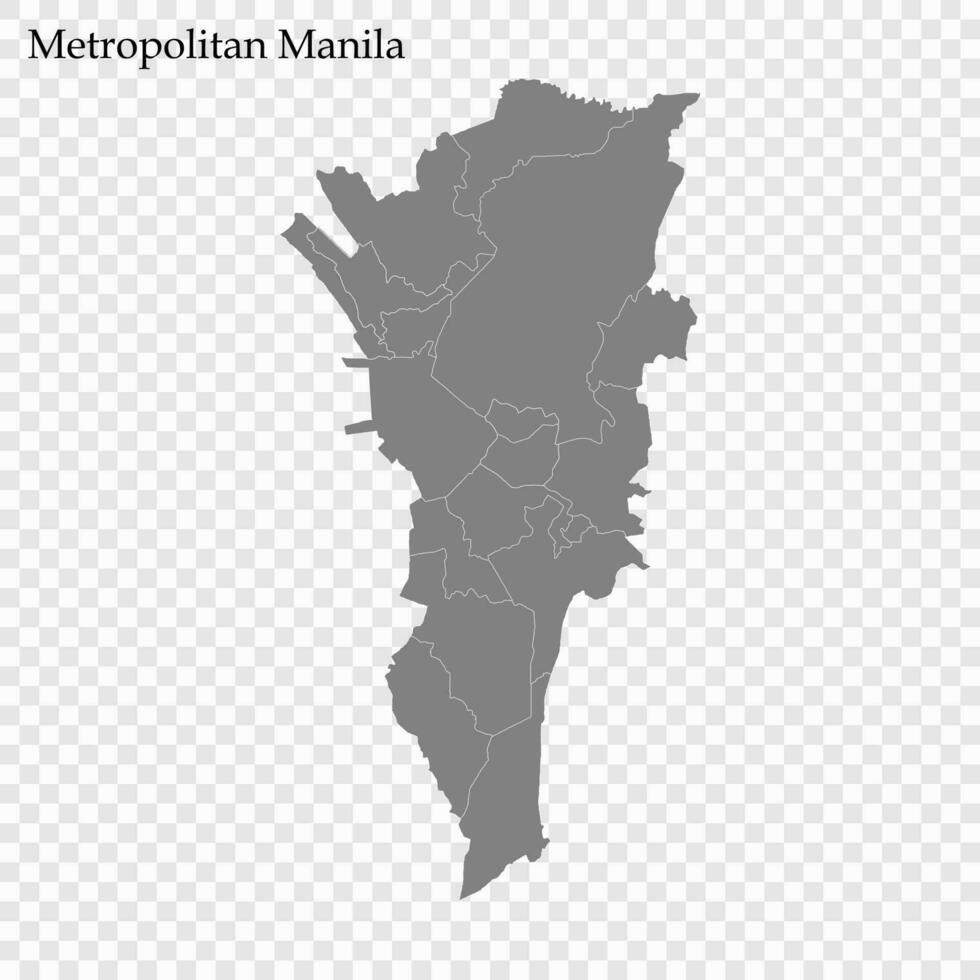 manila alto qualità carta geografica di regione di Filippine vettore