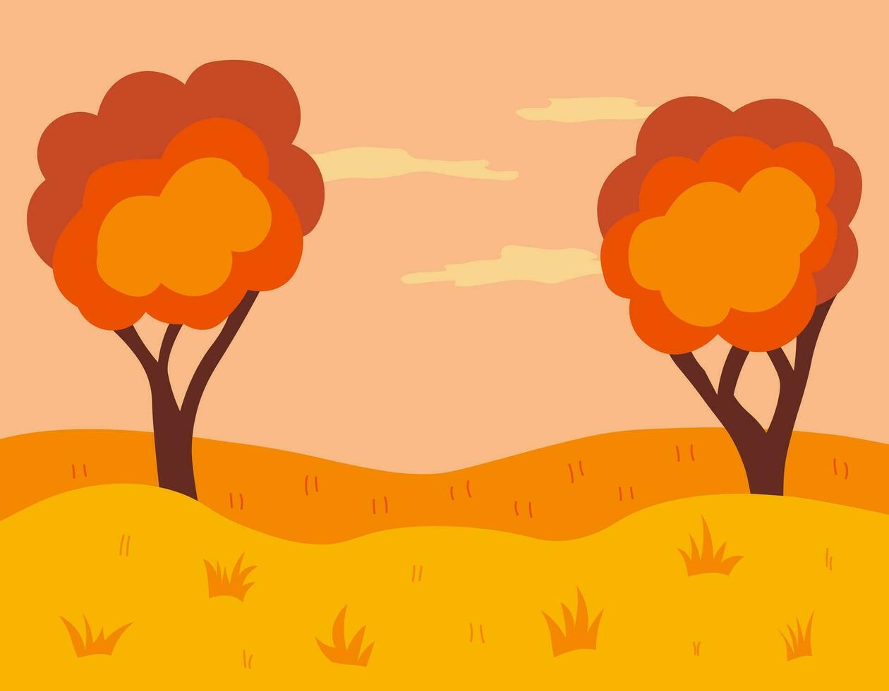 autunno paesaggio, orizzontale vettore illustrazione