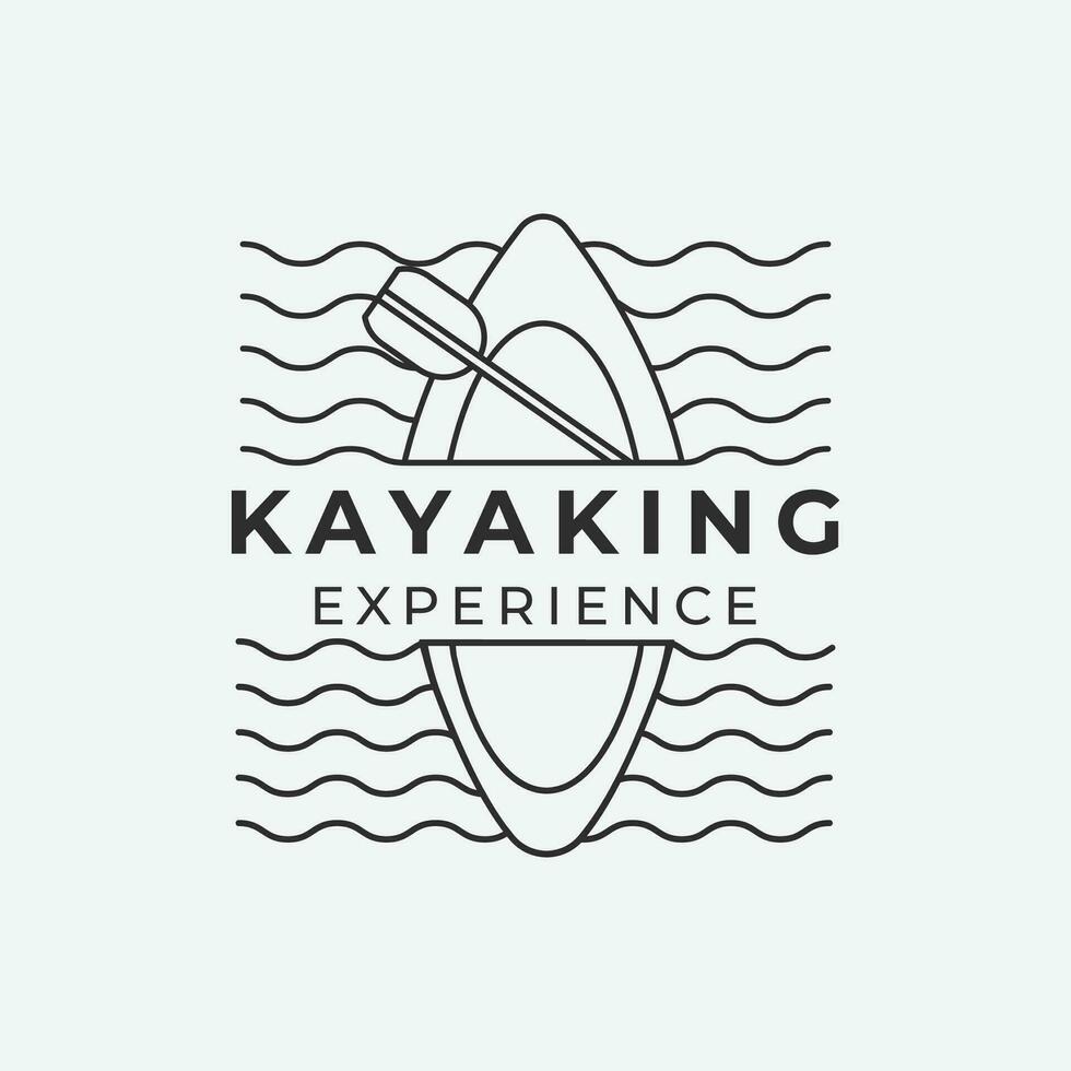 kayak linea arte logo icona disegno, kayak Immagine illustrazione design vettore