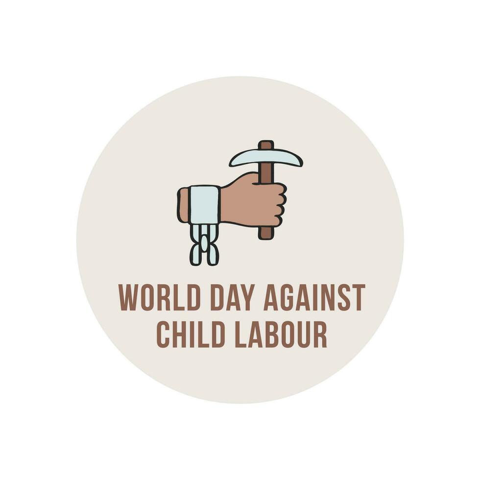 finire sfruttamento, empowering Futures mondo giorno contro bambino lavoro duro e faticoso vettore