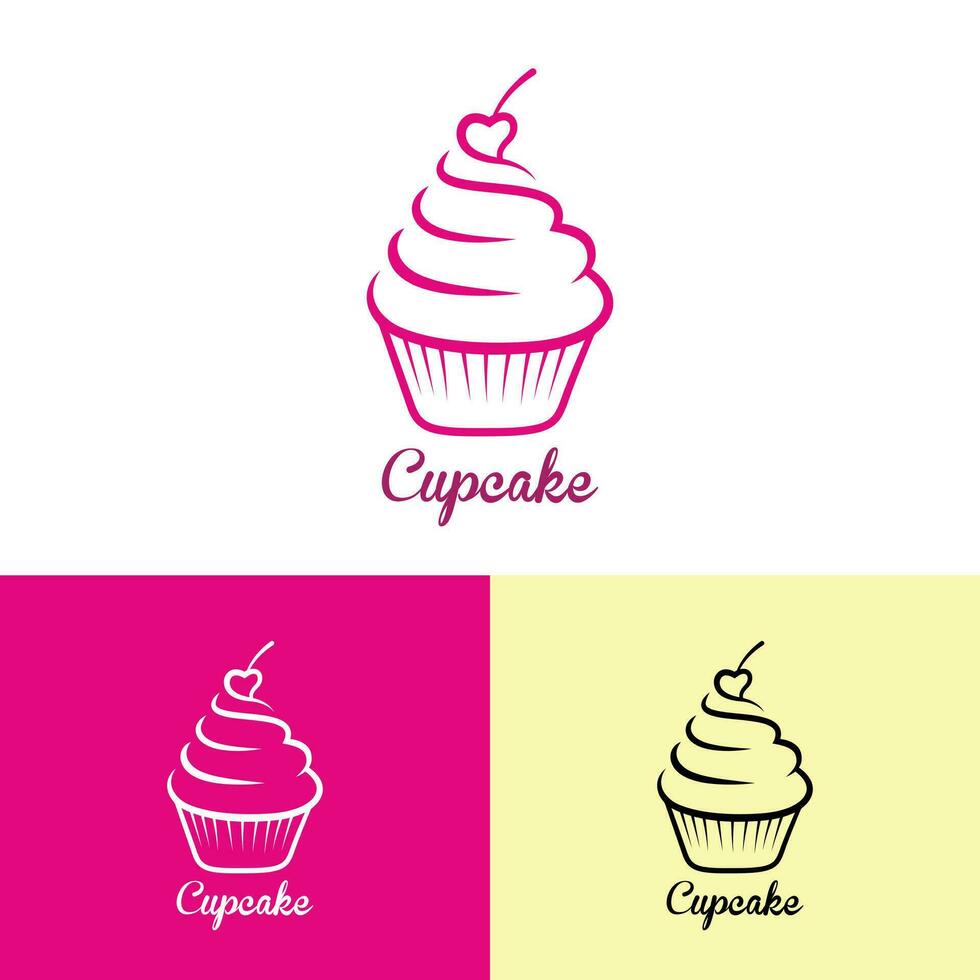 disegno del logo cupcake vettore