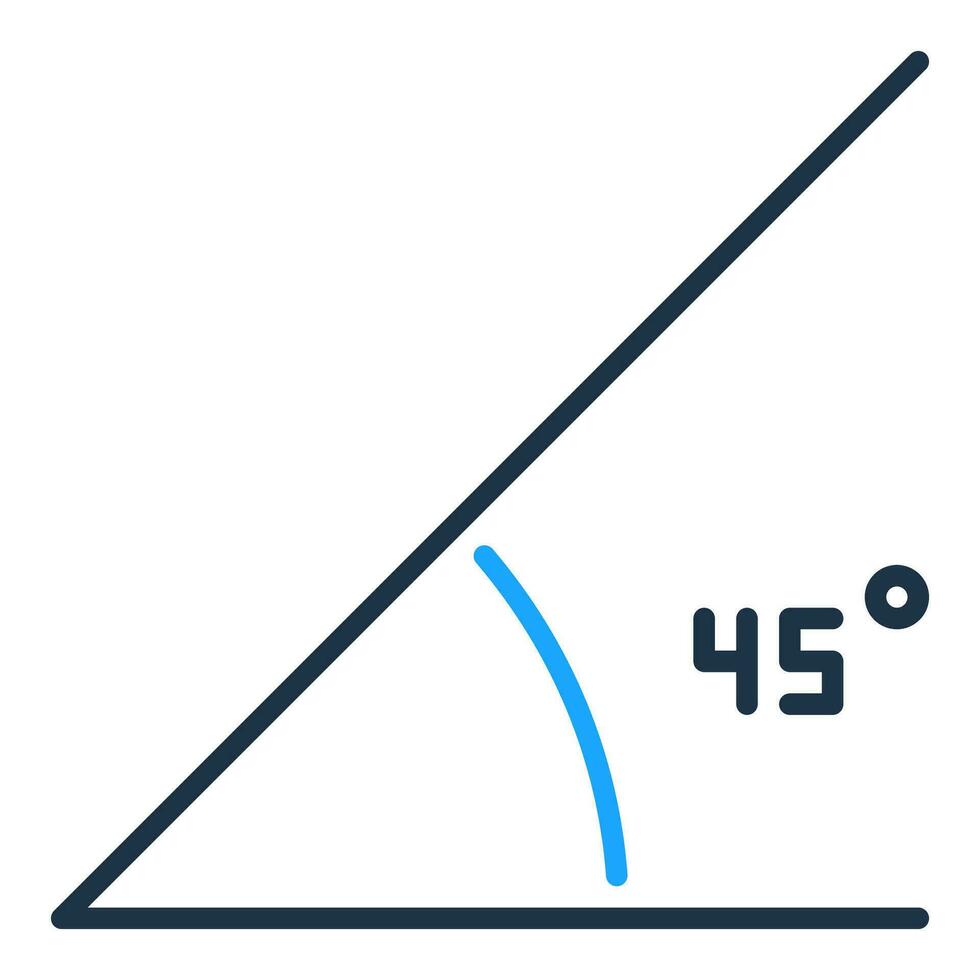 45 grado angolo vettore matematica concetto colorato icona o simbolo