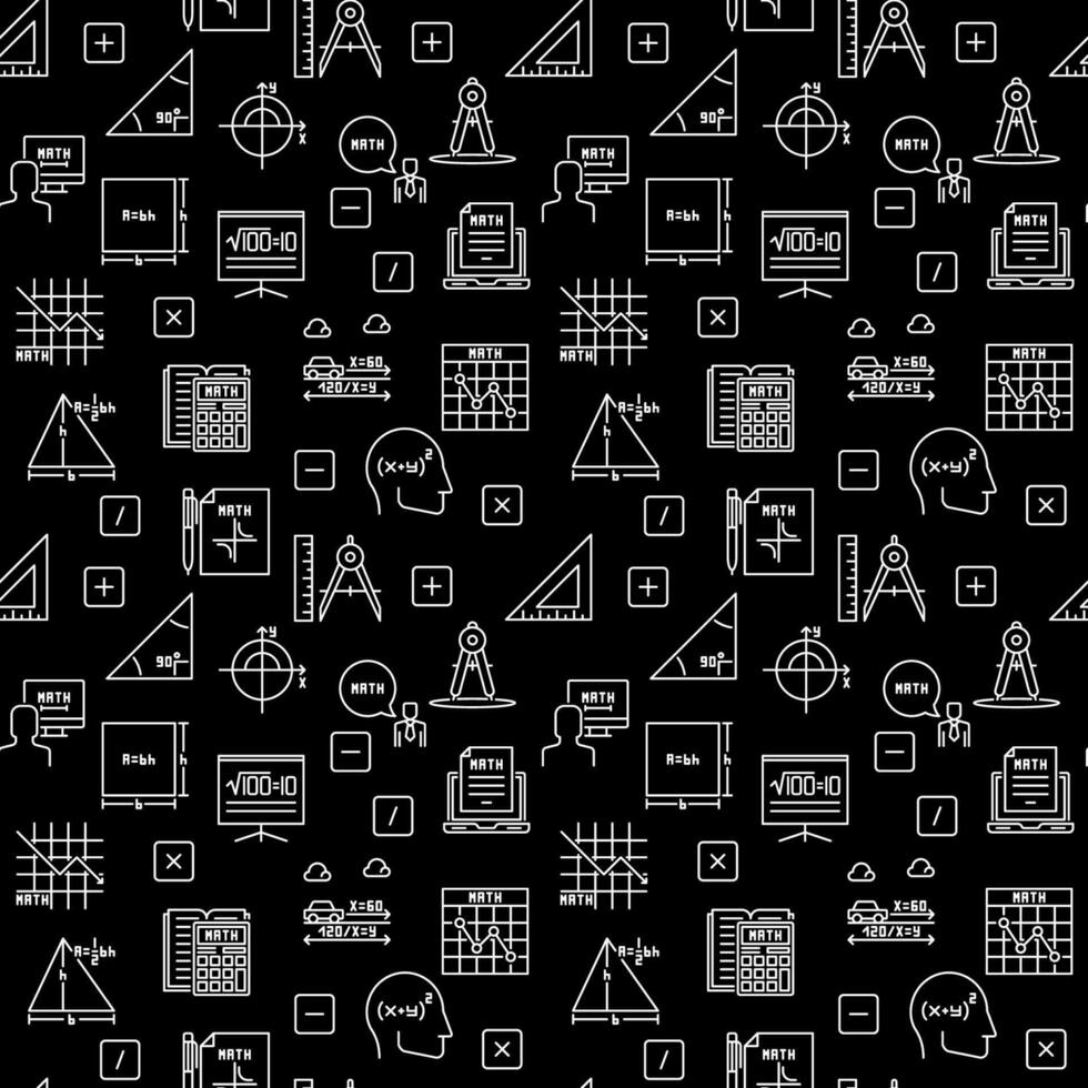 matematica magro linea buio senza soluzione di continuità modello - matematica formazione scolastica vettore sfondo