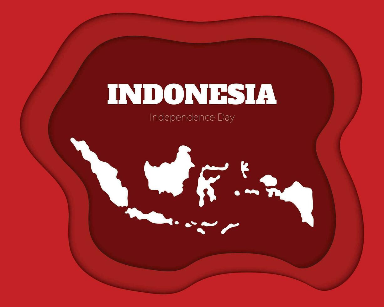 Indonesia indipendenza giorno carta stile vettore