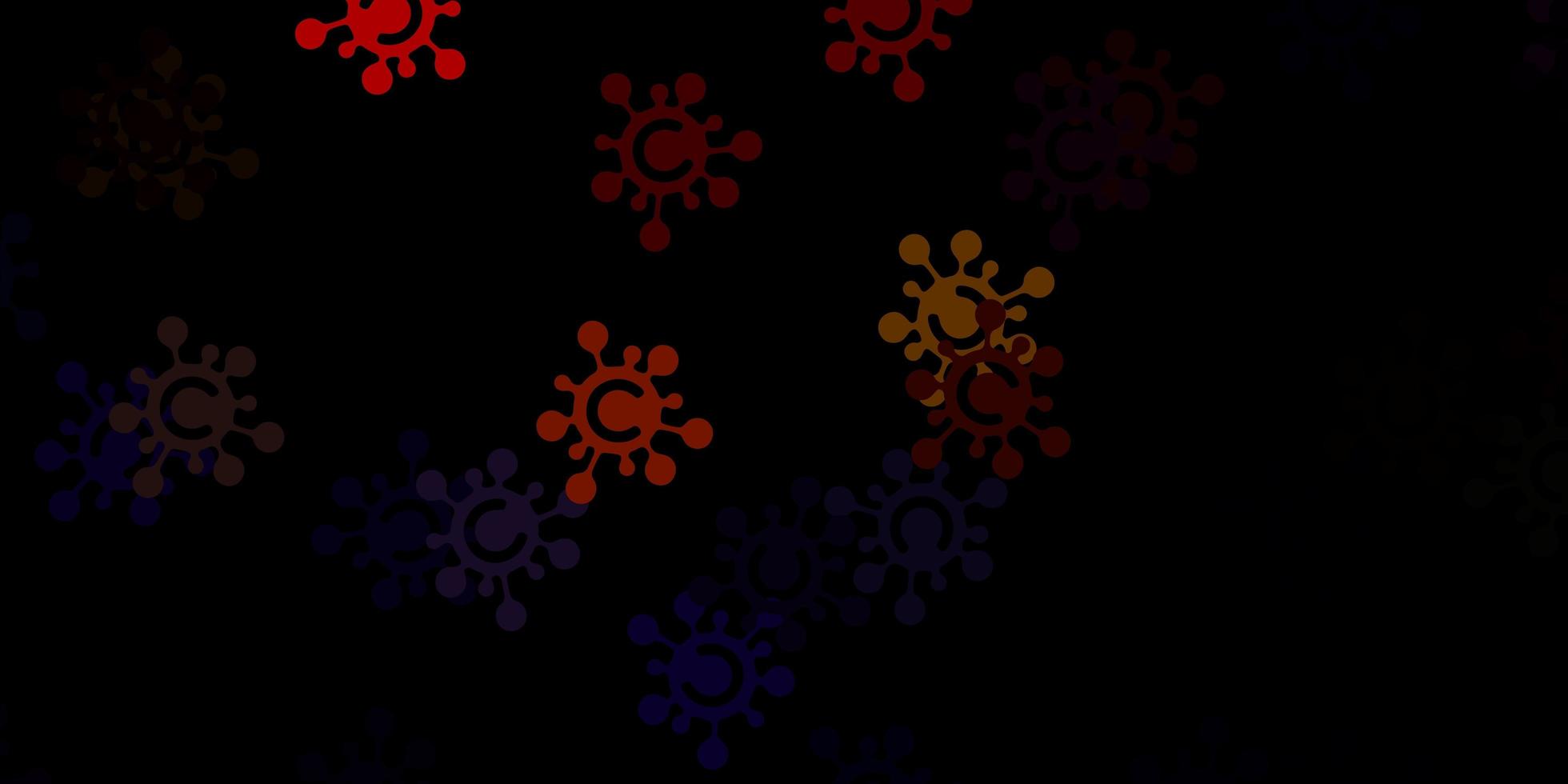 modello vettoriale multicolore scuro con elementi di coronavirus