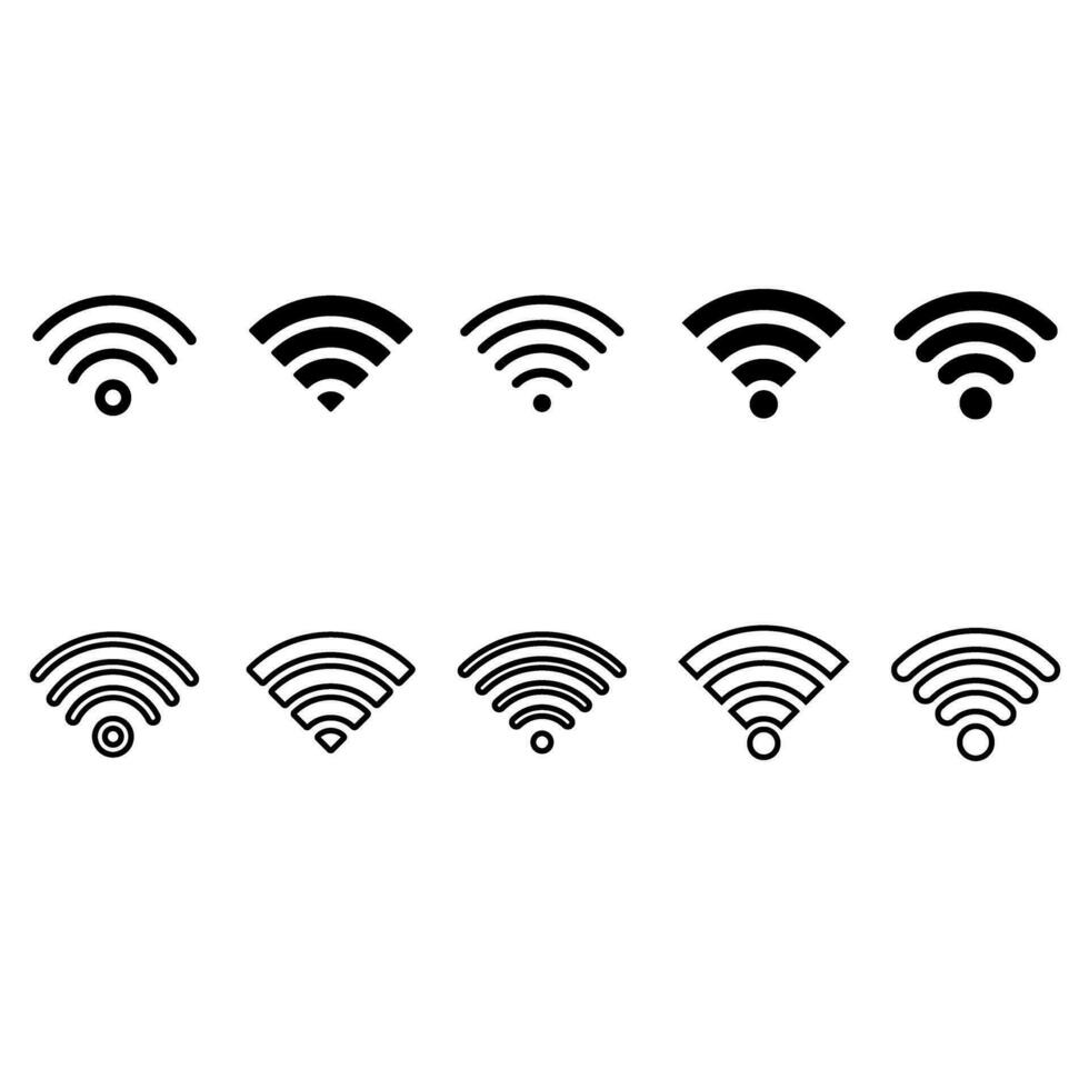 senza fili icona vettore impostare. Wi-Fi illustrazione cartello collezione. Rete simbolo.