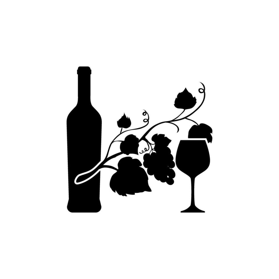 vino icona vettore. bottiglia di vino illustrazione cartello. vino negozio simbolo o logo. vettore