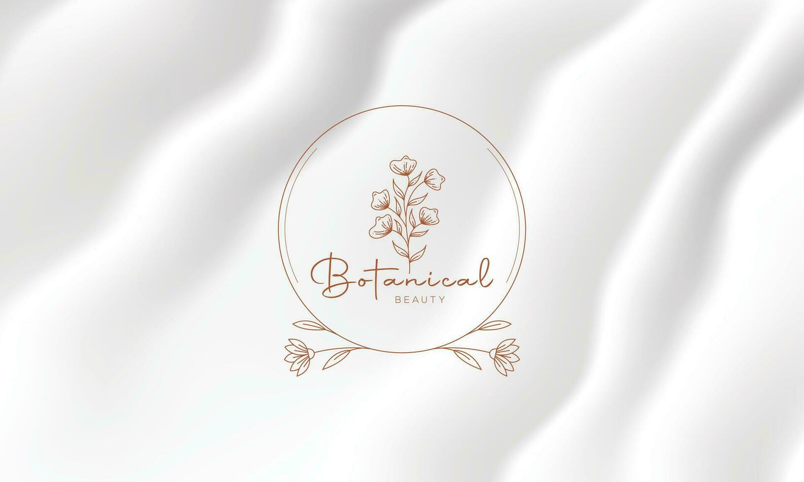 logo disegnato a mano di elemento floreale botanico con fiori selvatici e foglie. logo per spa e salone di bellezza, boutique, negozio biologico, matrimonio, designer floreale, interni, fotografia, cosmetici. vettore