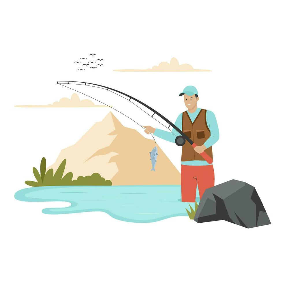 pesca concetto illustrazione vettore