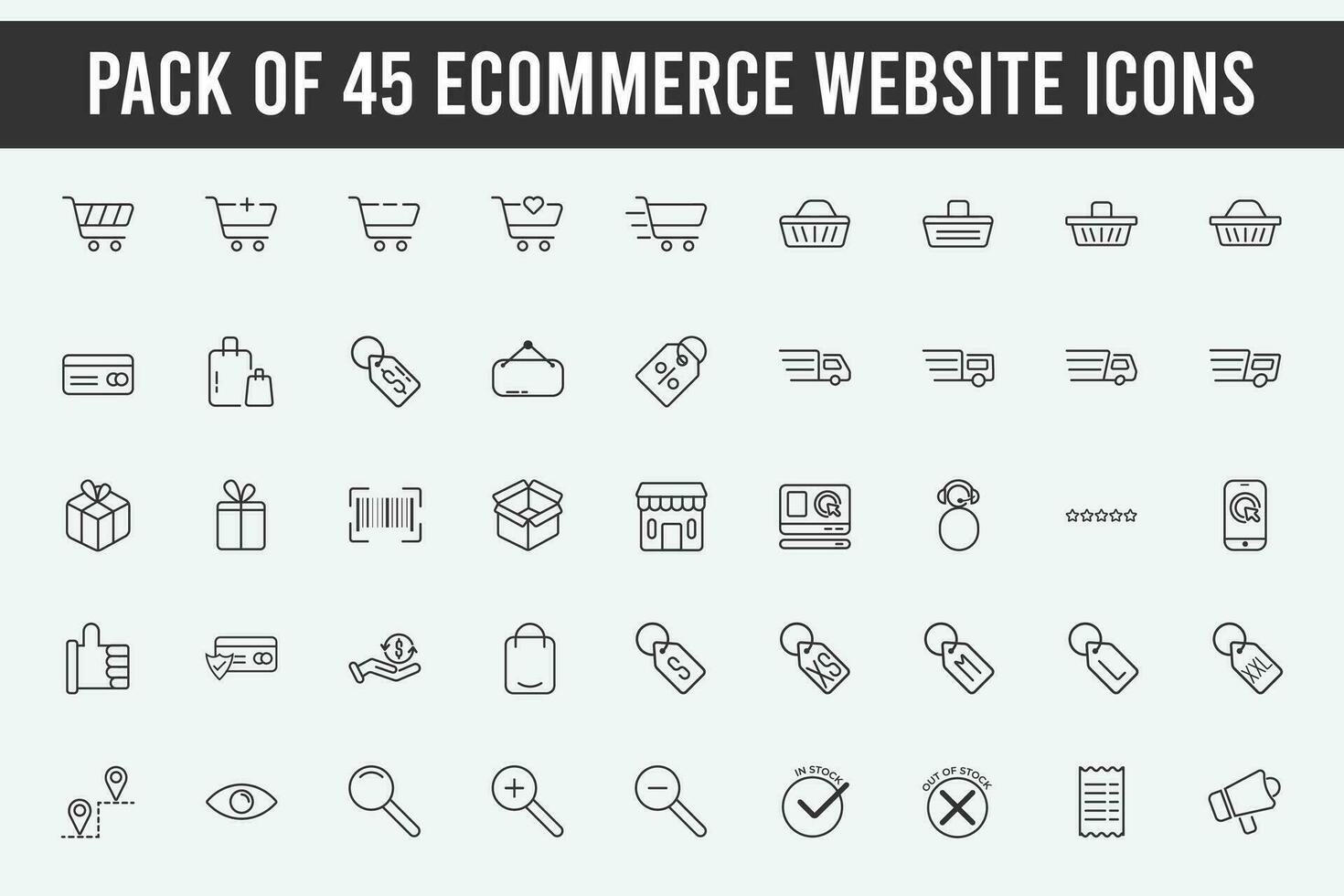 impostato di 45 e-commerce sito web icona impostato collezione contenente varianti di multiplo icone vettore