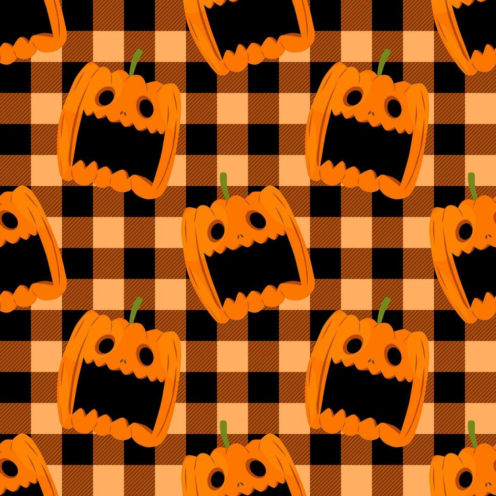 senza soluzione di continuità sfondo con Halloween. plaid sfondo per decorazione. vettore