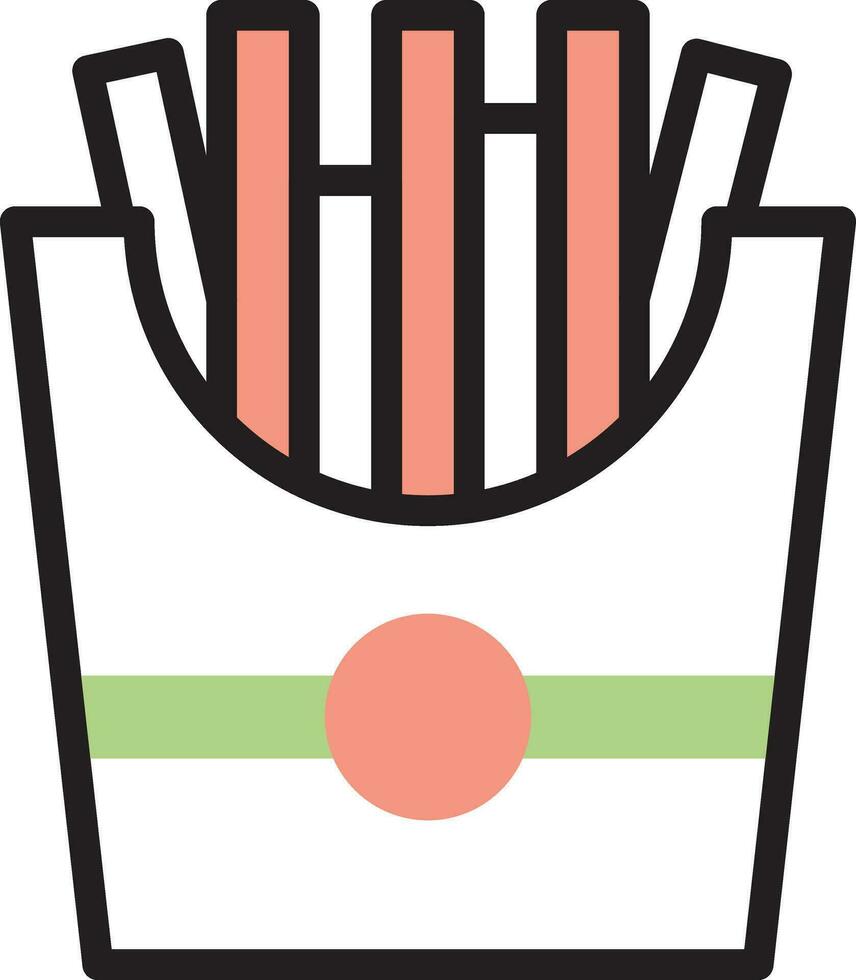 illustrazione vettoriale di patatine fritte su uno sfondo simboli di qualità premium icone vettoriali per il concetto e la progettazione grafica.