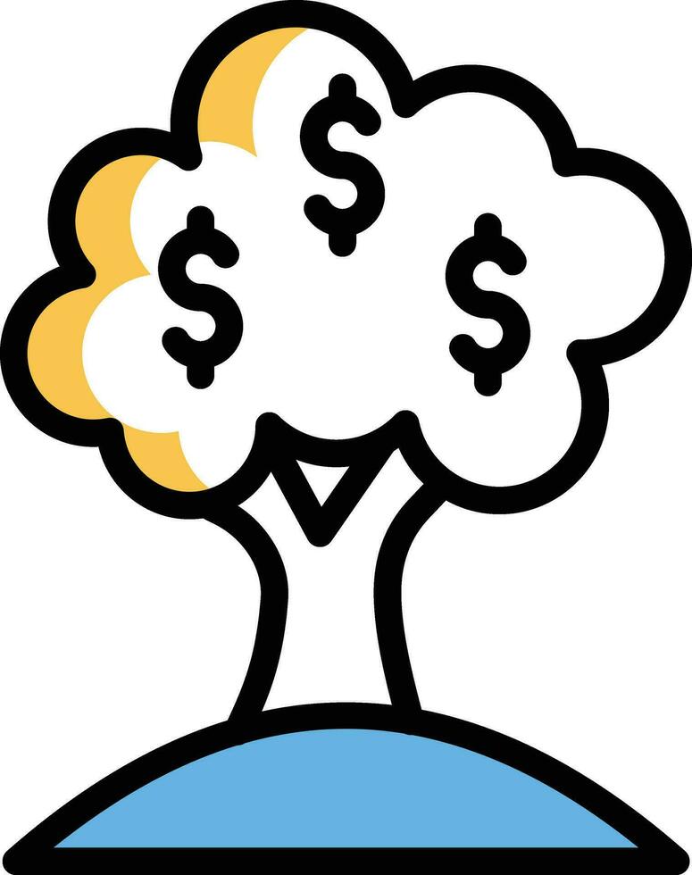 dollaro albero vettore illustrazione su un' sfondo.premio qualità simboli.vettore icone per concetto e grafico design.