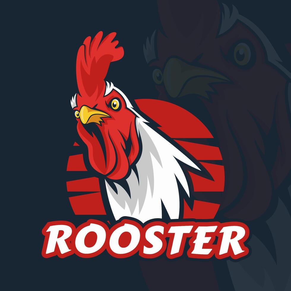 logo mascotte testa di gallo vettore