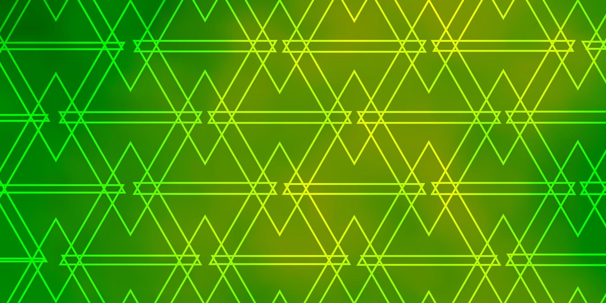 modello vettoriale giallo verde chiaro con illustrazione astratta glitterata in stile poligonale con motivo a forme triangolari per siti web