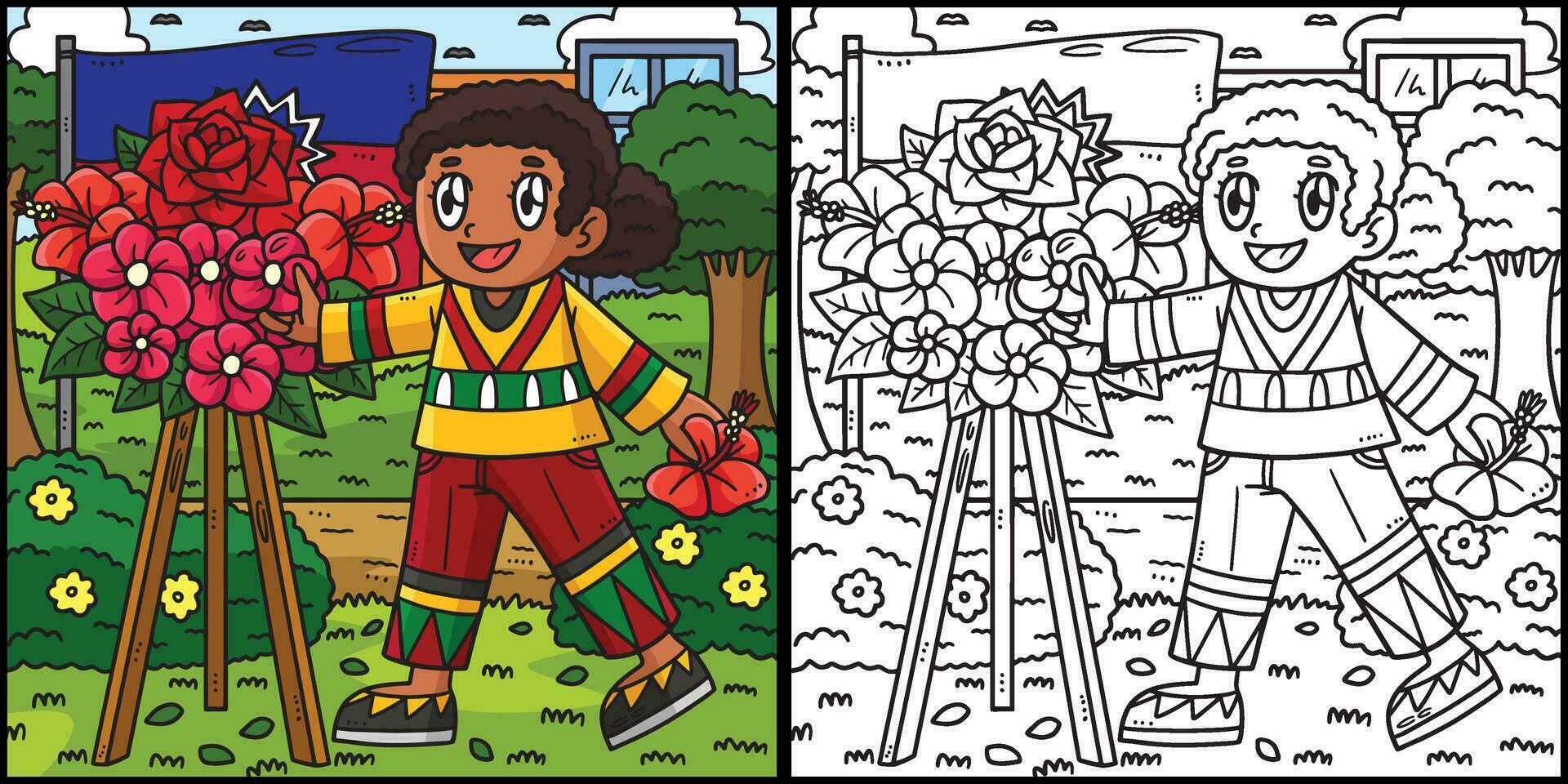 juneteenth ragazza organizzazione fiori illustrazione vettore