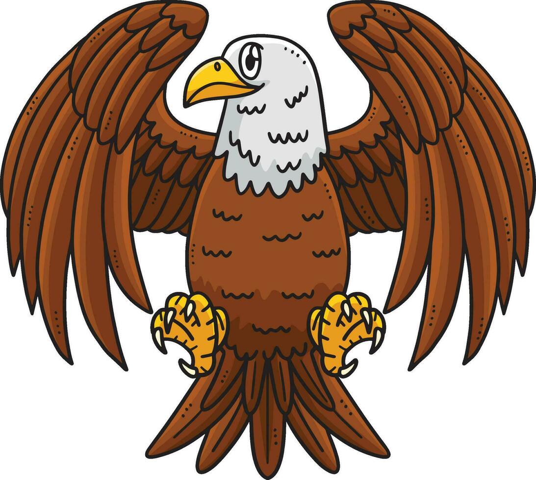 americano aquila cartone animato colorato clipart vettore