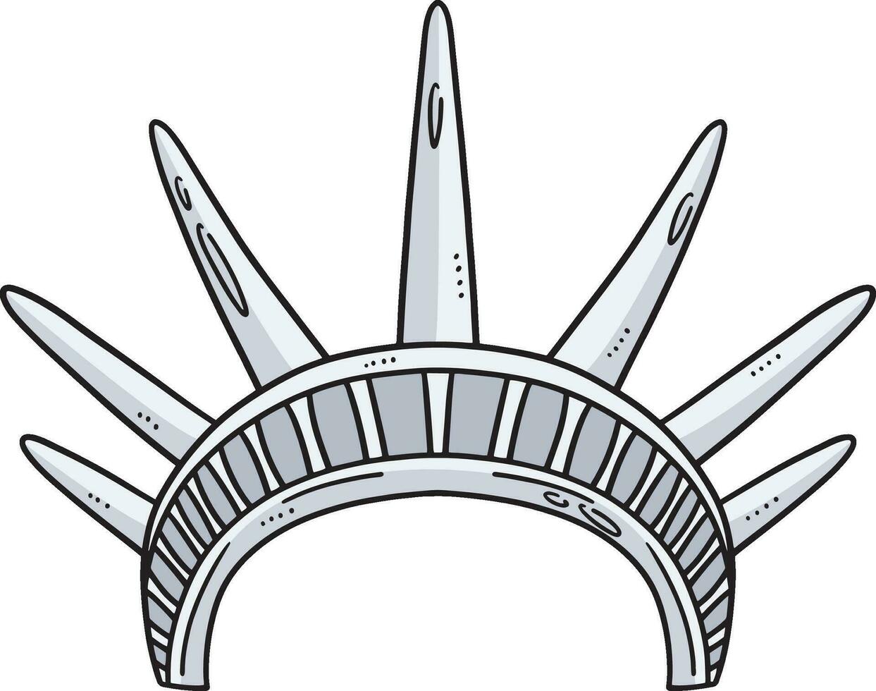 statua di libertà corona cartone animato colorato clipart vettore