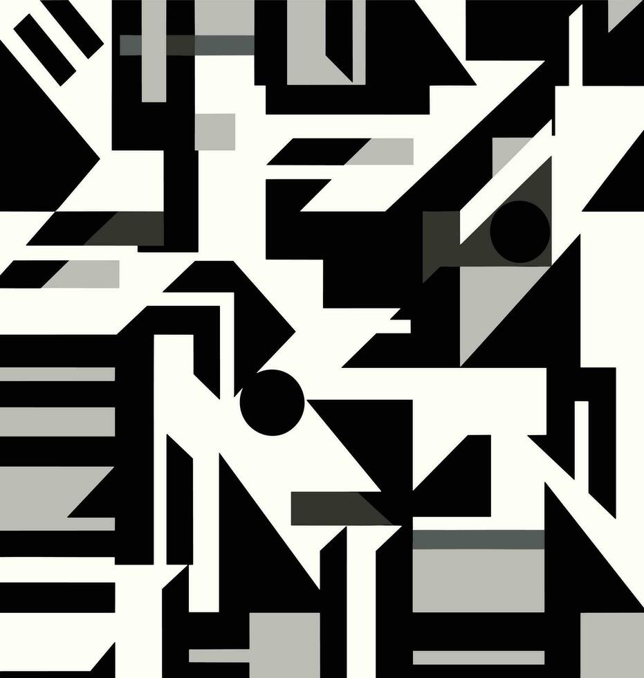 astratto geometrico forme modello e nero e bianca vettore, nel il stile di minimalista geometrico forme, minimalista geometrico vettore