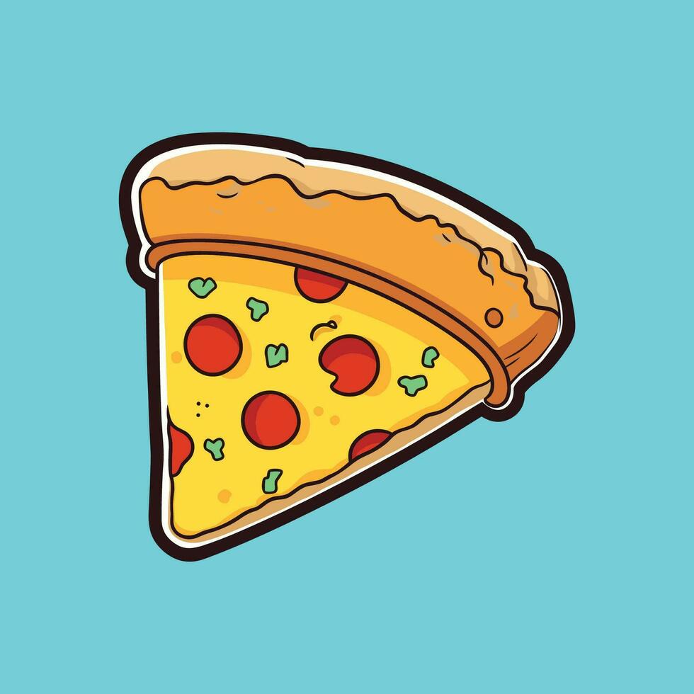 fetta di Pizza cartone animato vettore illustrazione