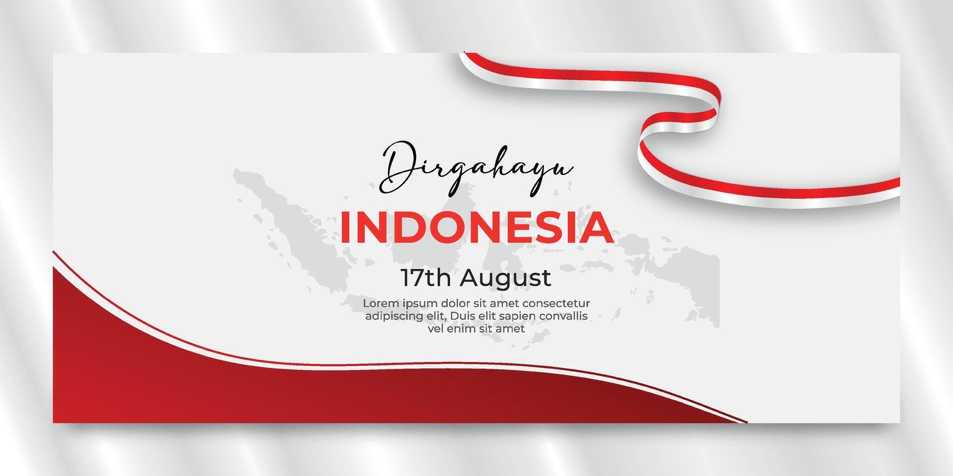 modello di banner per il giorno dell'indipendenza indonesiana vettore