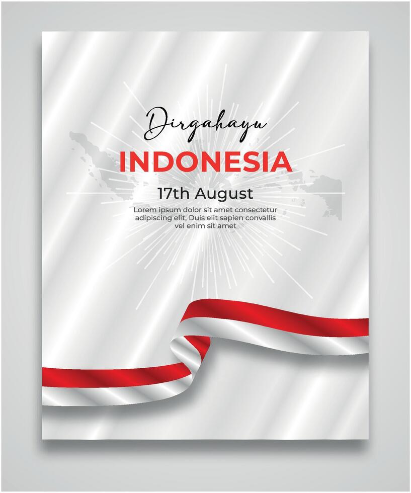 modello di poster del giorno dell'indipendenza dell'indonesia vettore