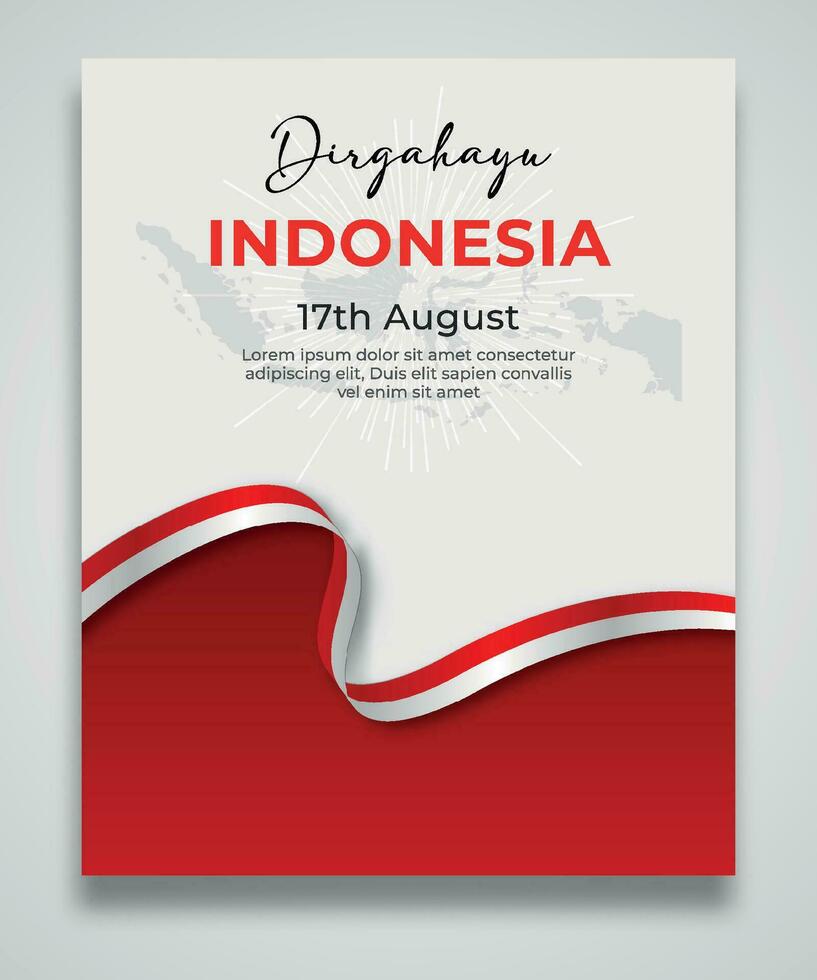 modello di poster del giorno dell'indipendenza dell'indonesia vettore
