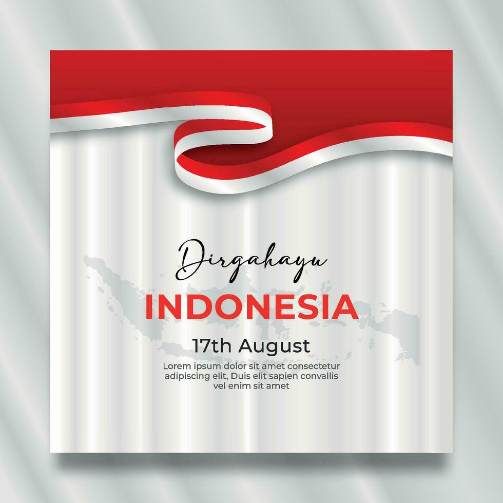 Indonesia indipendenza giorno sociale media inviare modello vettore