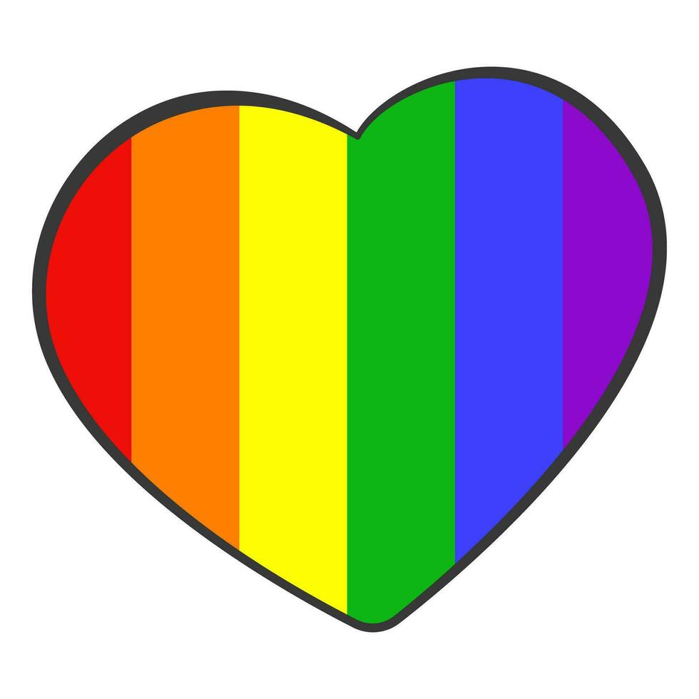 cuore nel colori di il lgbt arcobaleno bandiera vettore